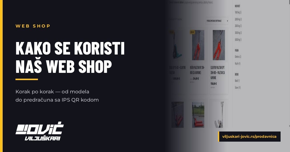 Web shop Jović Viljuškari — kupovina magacinske opreme online za pravna lica
