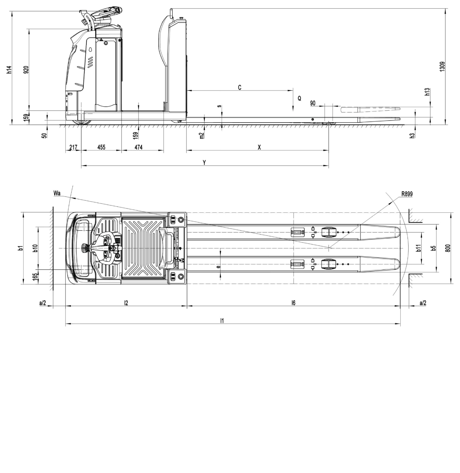 Dimenziona skica Baoli KBO 20